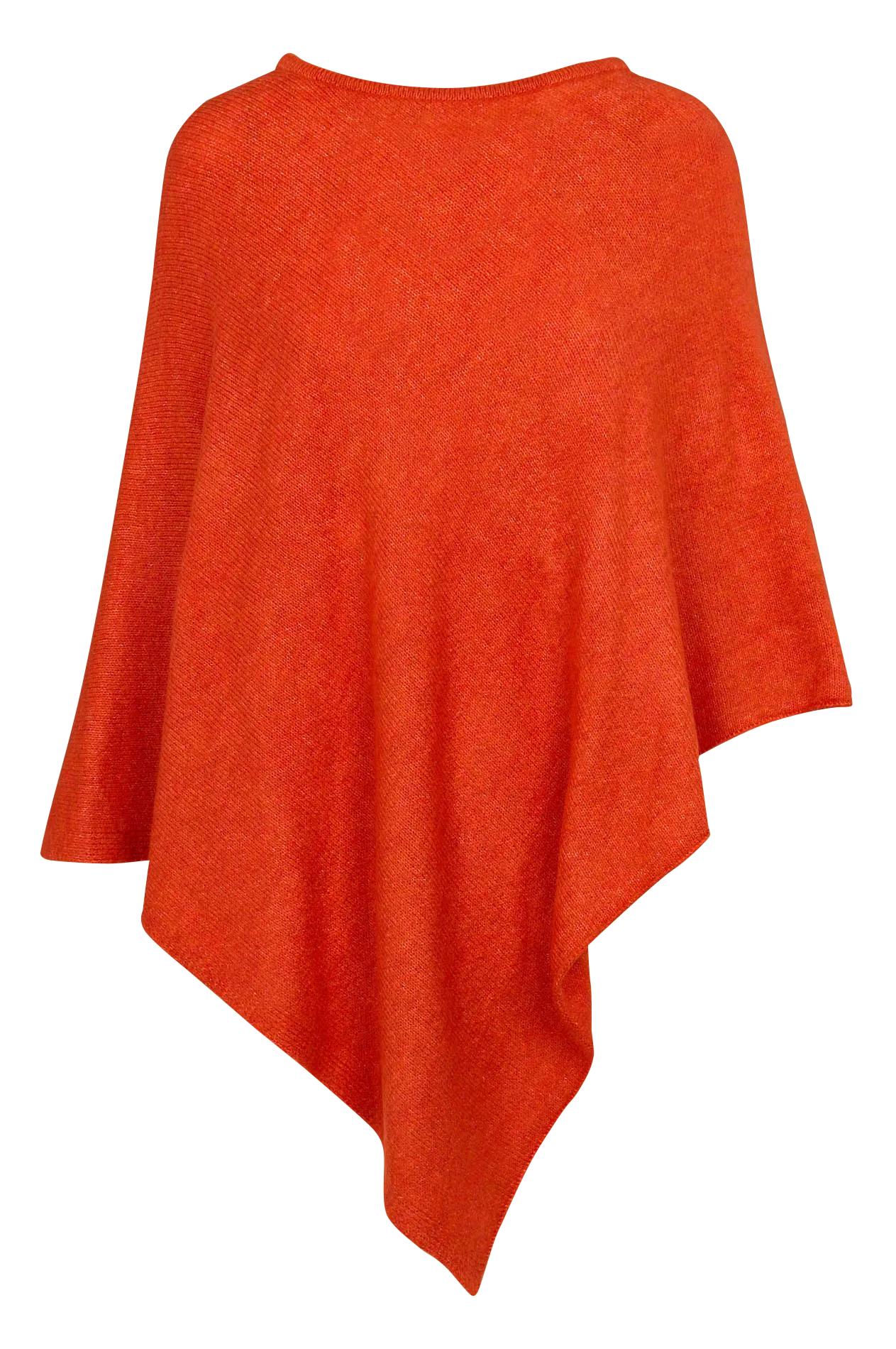 ALAMO - Poncho cuello redondo asimétrico en naranja