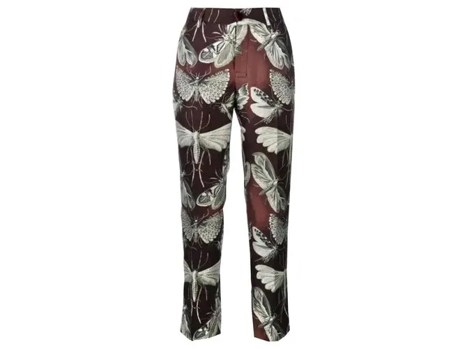 Autre Marque Pantalones de seda Castaño 