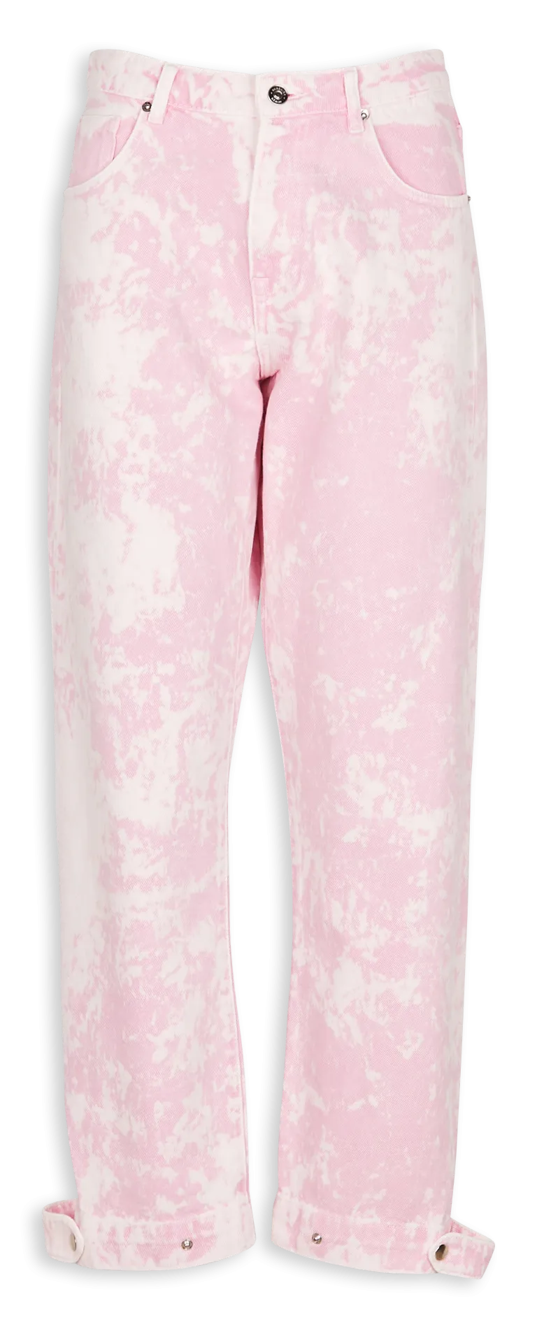 BERENICE MISSOURIDYE - Vaquero mom fit de algodón estampado ajustable en el bajo en rosa