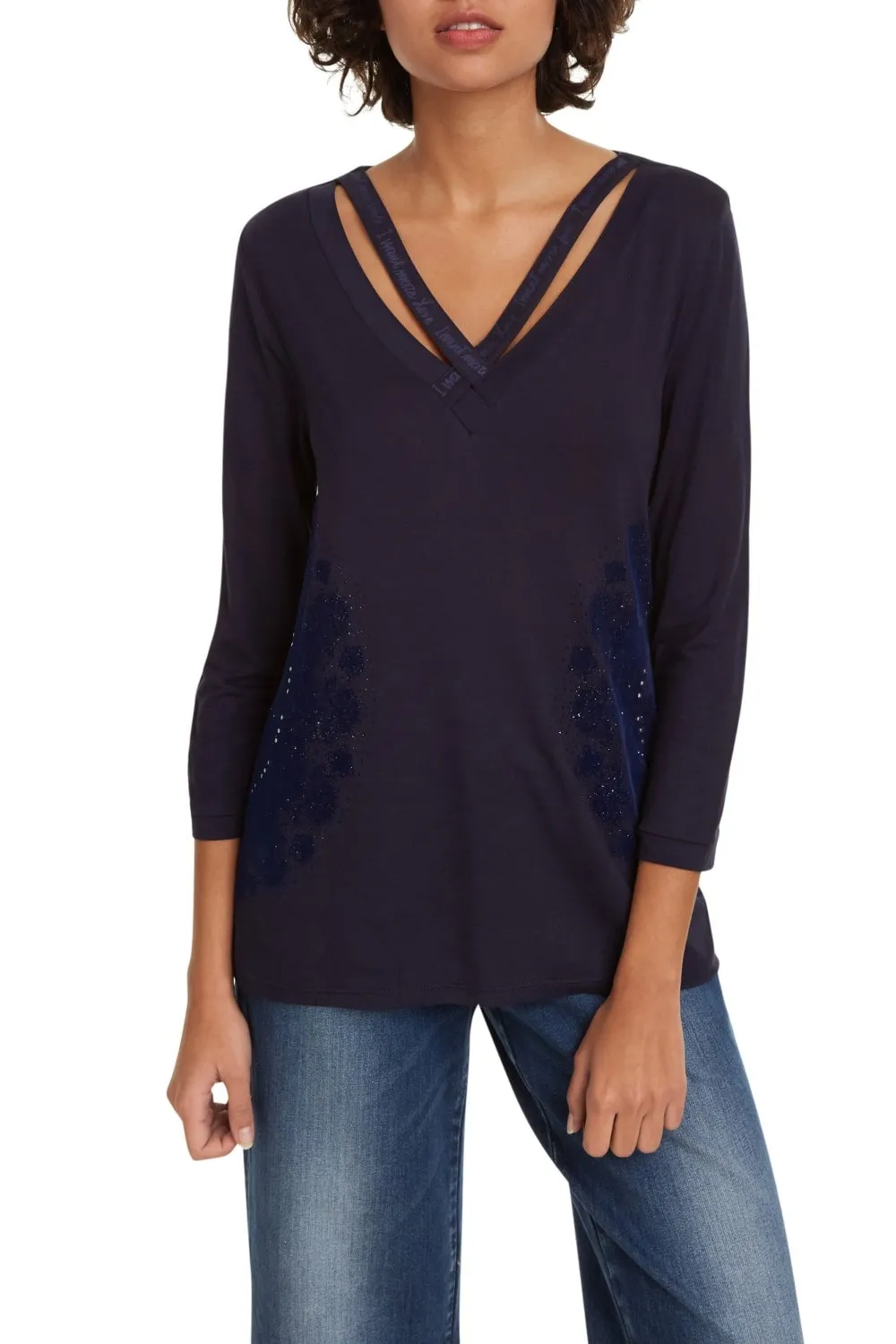 Blusa cuello V Dama Desigual 19WWTK63