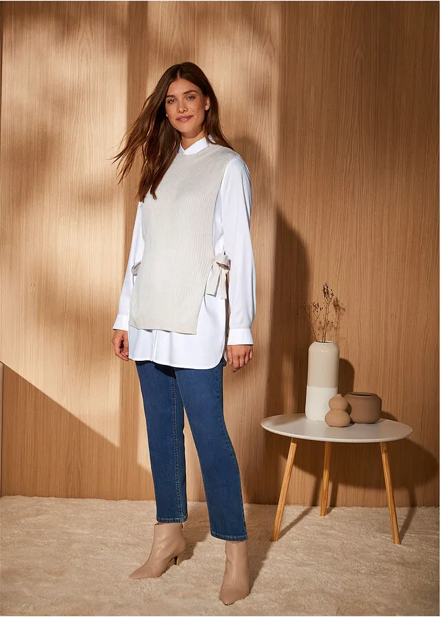 Blusa larga Blanco