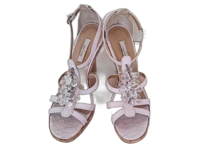 By Malene Birger Sandalias de cuero exótico MALENE BIRGER color violeta pastel talla 39 + caja Púrpura 