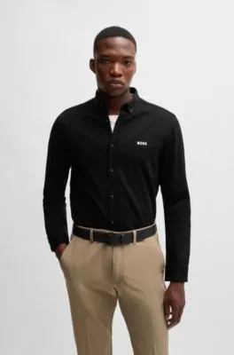 Camisa regular fit de algodón antiarrugas