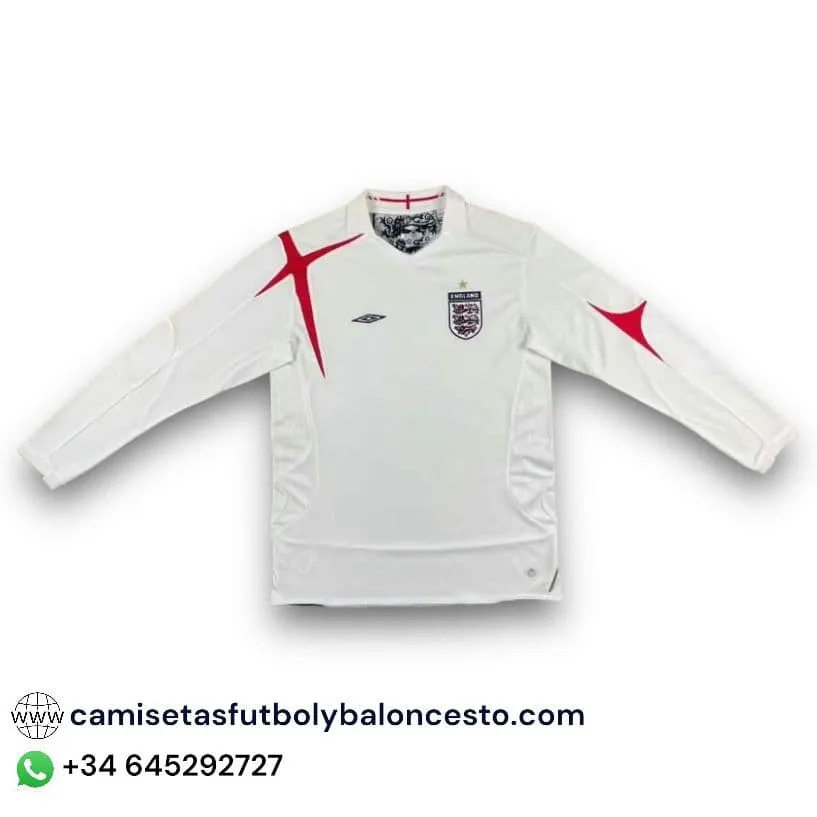 Camiseta Inglaterra 2006 Local Manga Larga