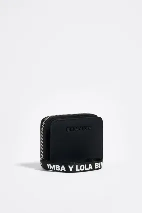 Cartera solapa nylon negra