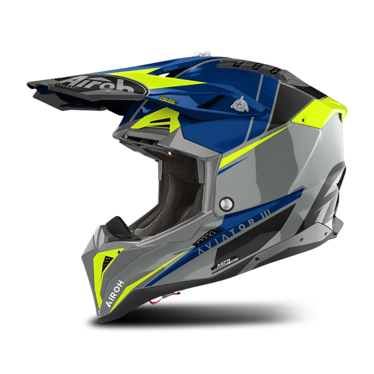 Casco de Cross Airoh Aviator 3 Push Azul 