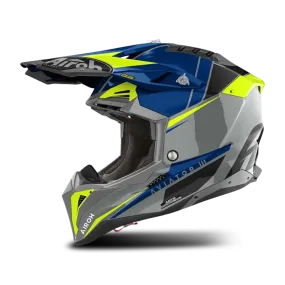Casco de Cross Airoh Aviator 3 Push Azul 