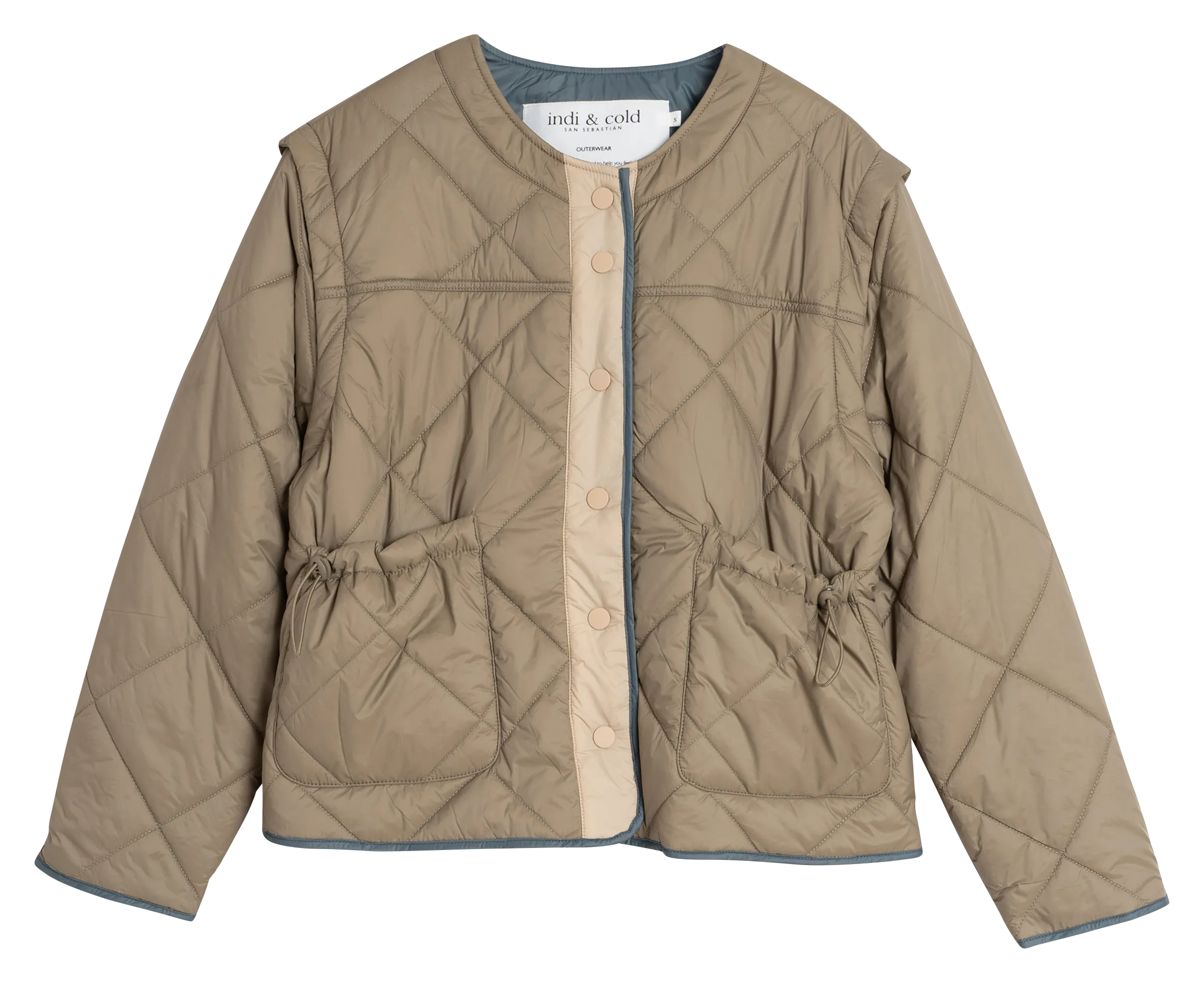 Chaqueta cuello redondo en verde