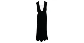 Comme Des Garcons Vestido largo de terciopelo negro 