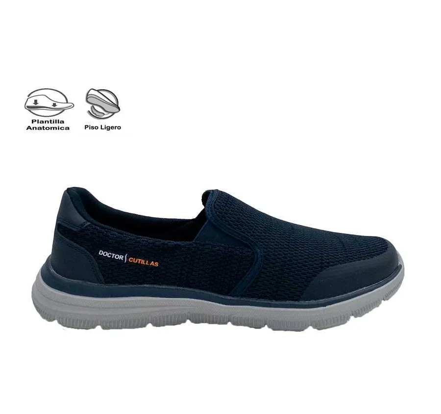 DEPORTIVO DOCTOR CUTILLAS 34208 ELASTICOS ZAPATILLA DE HOMBRE MARINO PLANTILLA MEMORY ANCHO ESPECIAL 27648
