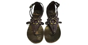 GIUSEPPE ZANOTTI Sandalias T.UE 36.5 cuero Castaño 
