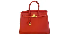 Hermès Birkin 35 epsom Rose Jaipur Rosa Roja 