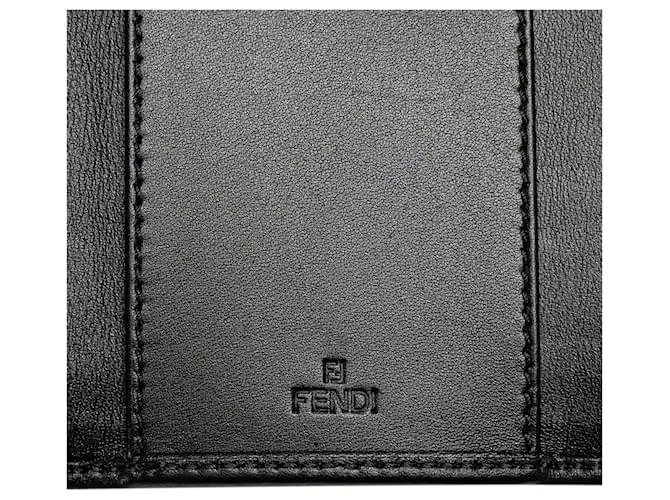 Llavero de lona negra Zucca de Fendi Negro 