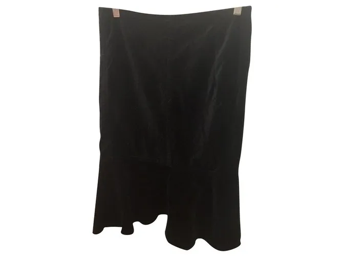 Max Mara Falda de terciopelo negro 