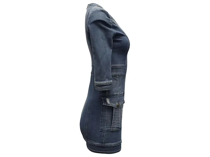 Minivestido Pierre Balmain en denim azul 