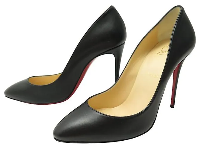 NUEVE ZAPATOS CHRISTIAN LOUBOUTIN PIGALLE 100 TACONES 39 CUERO NEGRO 