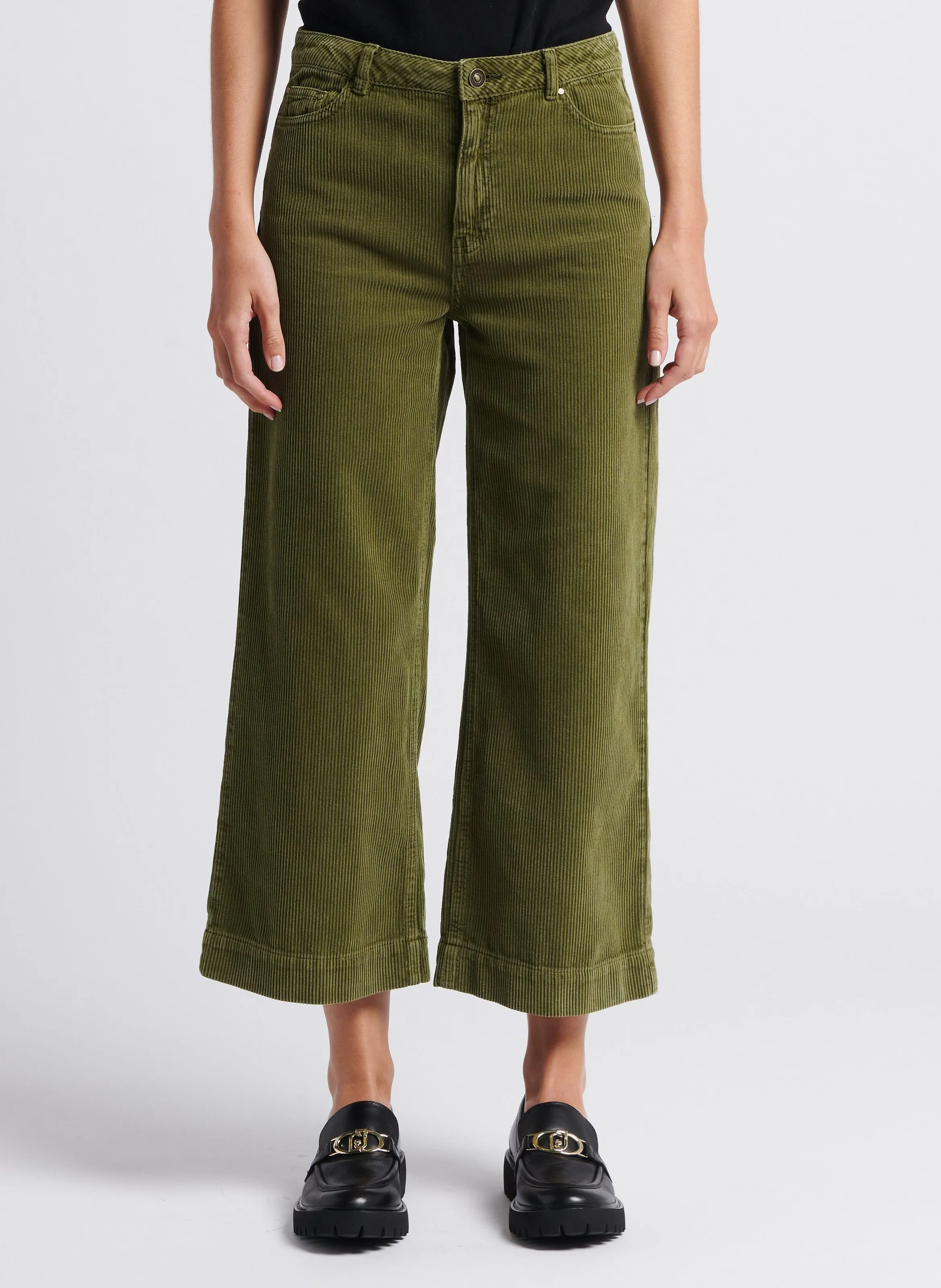 OSIRIS - Pantalón ancho de pana de algodón en verde