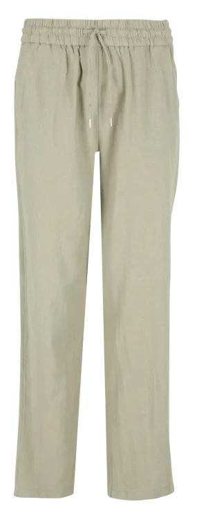 Pantalón recto de mezcla de algodón en verde