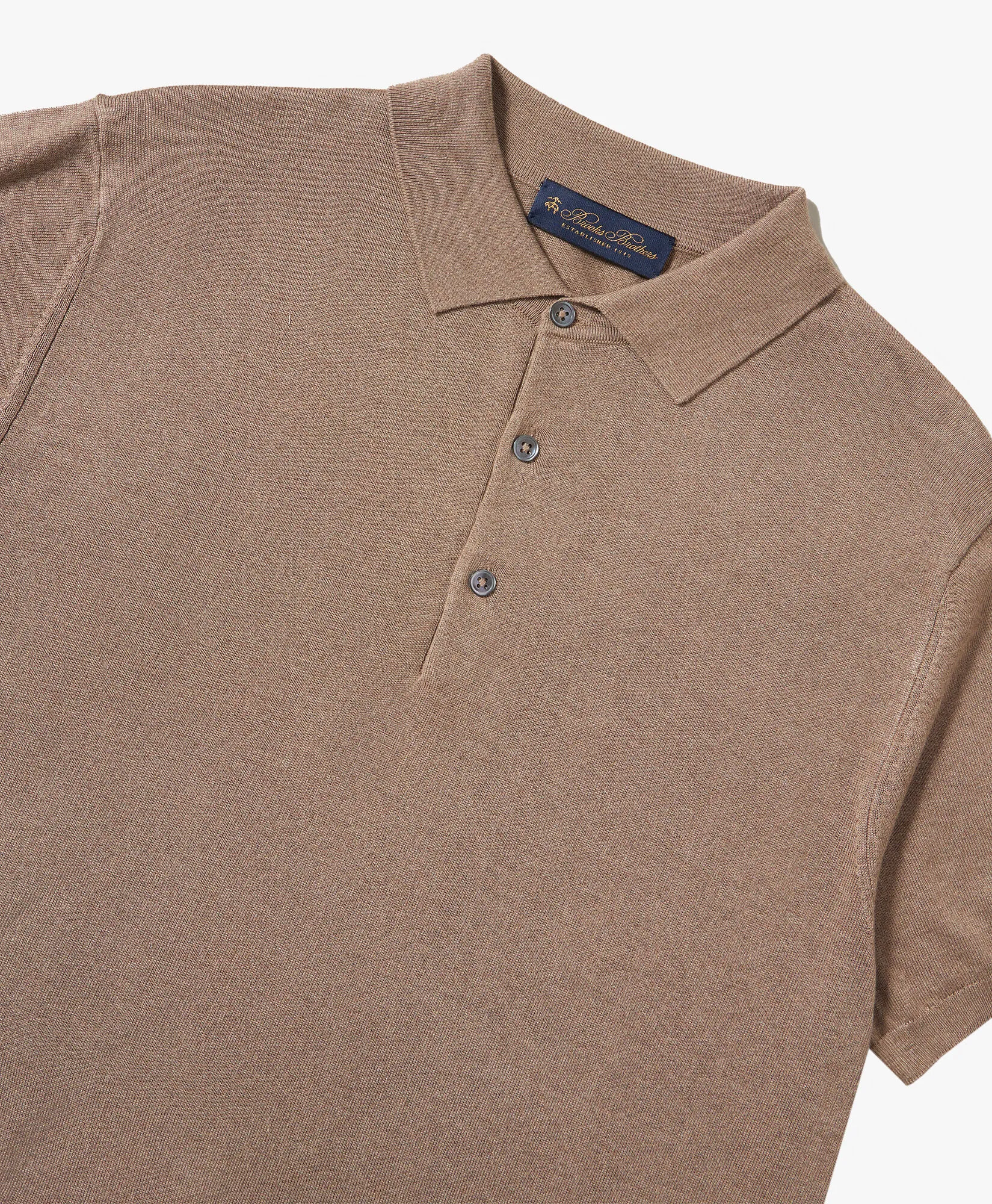 Polo beige en mezcla de cachemira y seda
