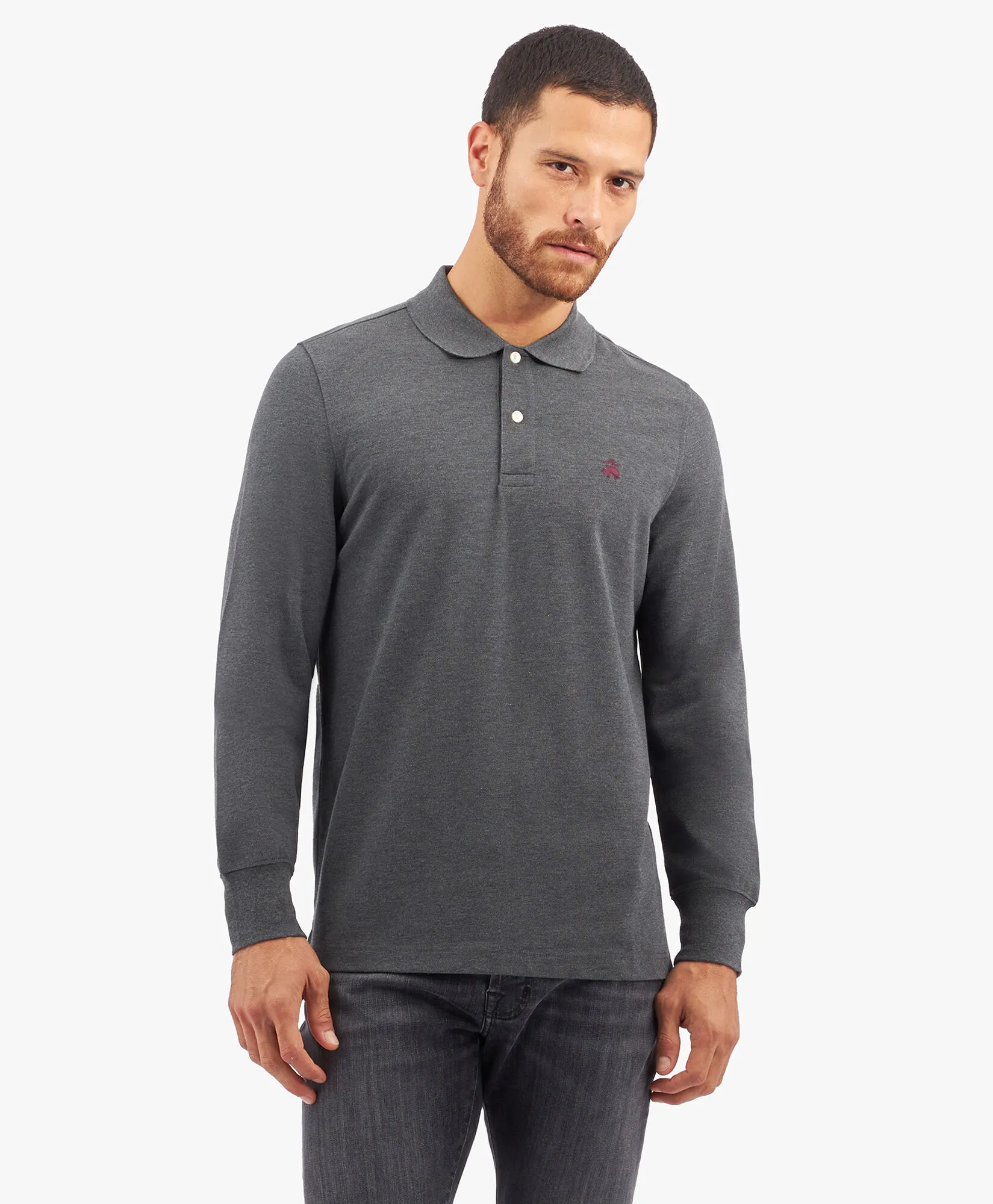 Polo de algodón elástico color carbón