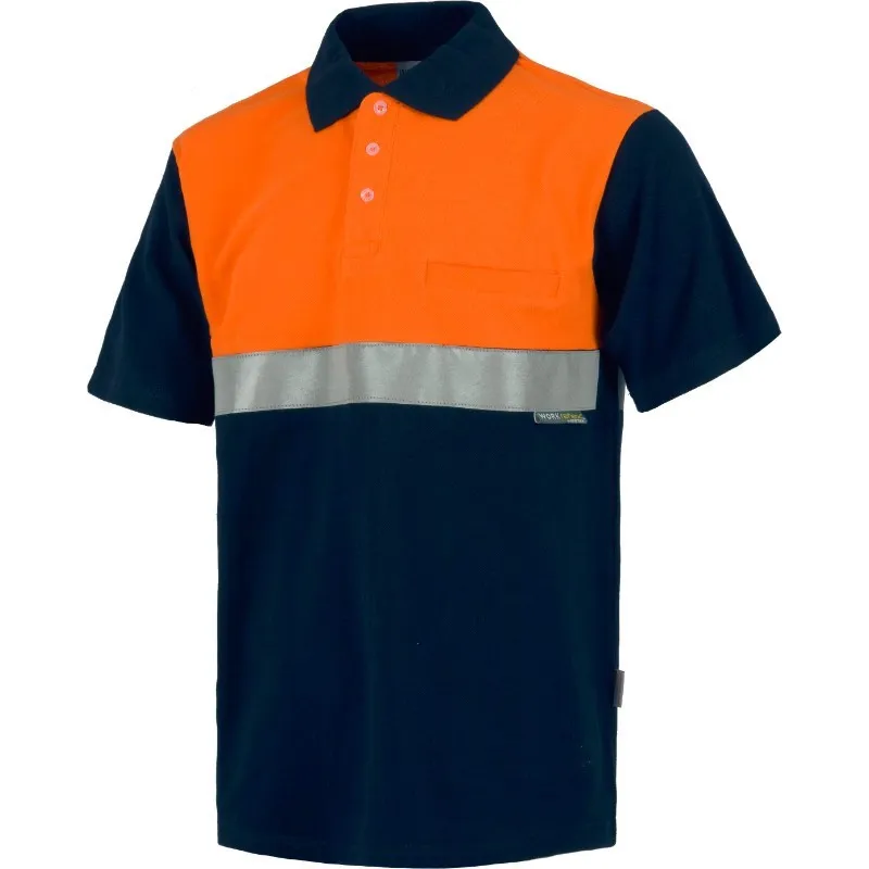 Polo técnico de algodón de alta visibilidad WORKTEAM C3841