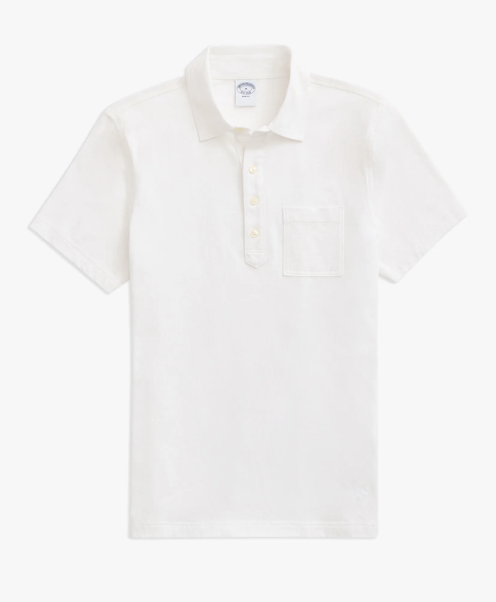 Polo Vintage blanco en punto de algodón