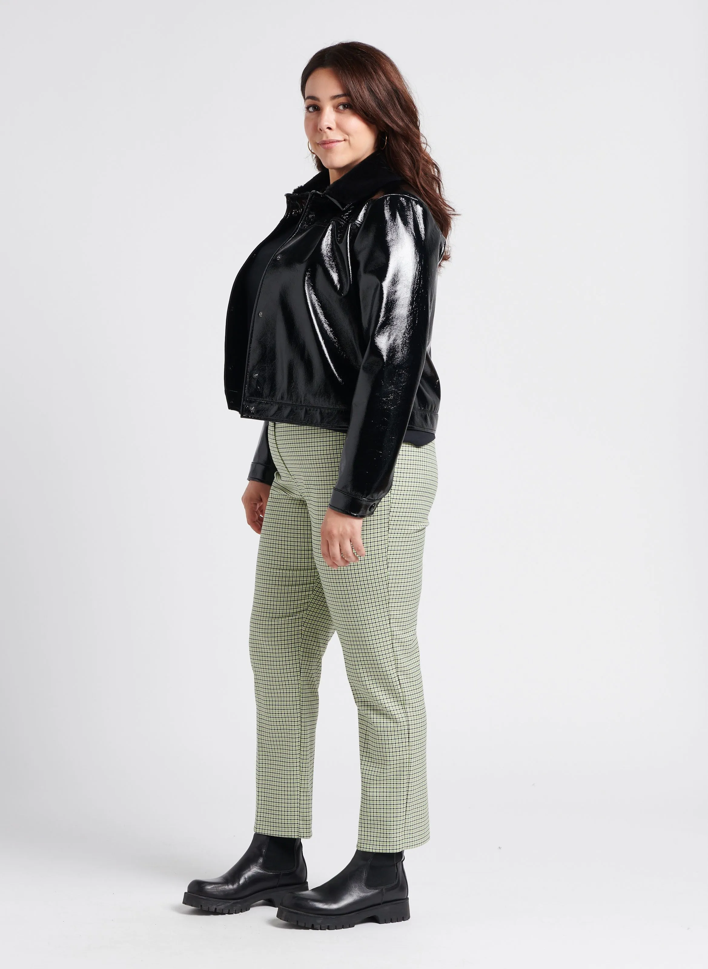 RADAR - Pantalón recto con motivo en verde