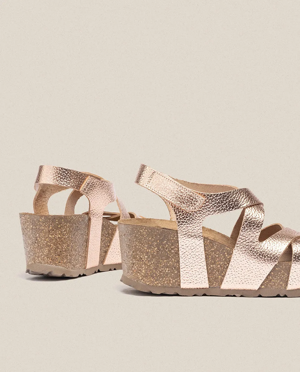 Sandalia cuña Bari 303 rosa