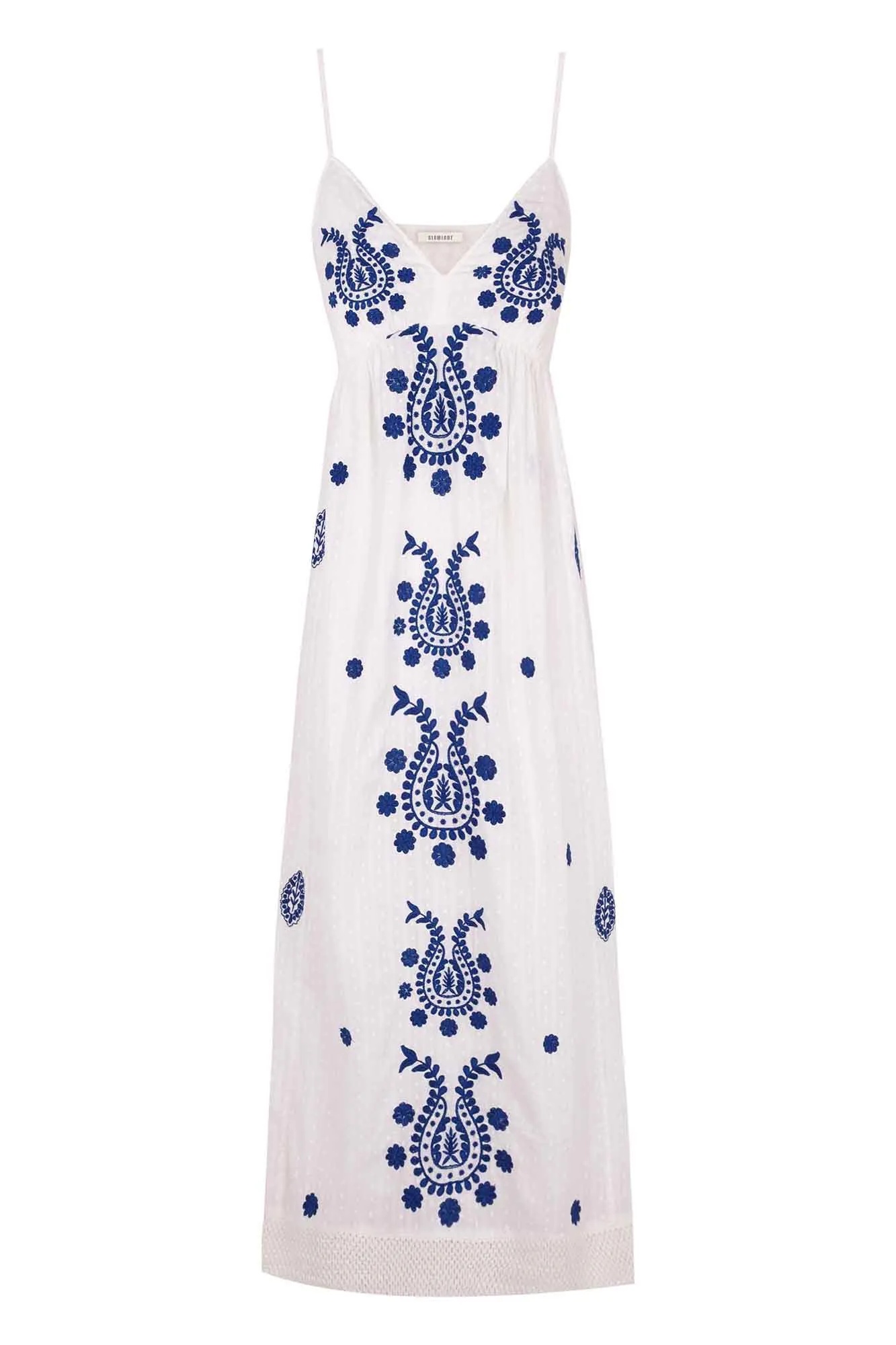 Slowlove Vestido blanco bordado