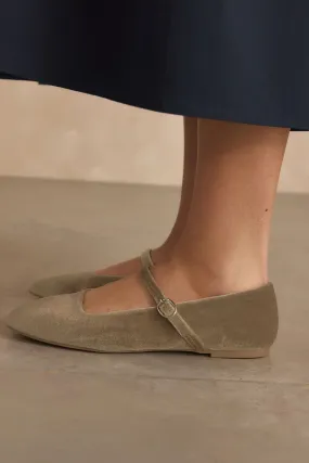 Terciopelo verde - Merceditas con puntera cuadrada Forever Comfort®