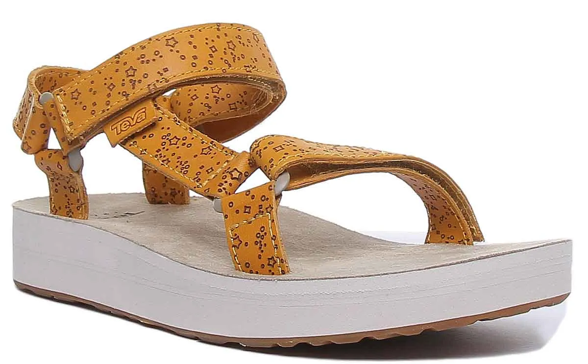 Teva Midform Universal Sandalia de plataforma vegana con tiras para mujer en azul