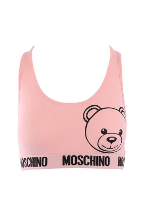 Top rosa con logo negro