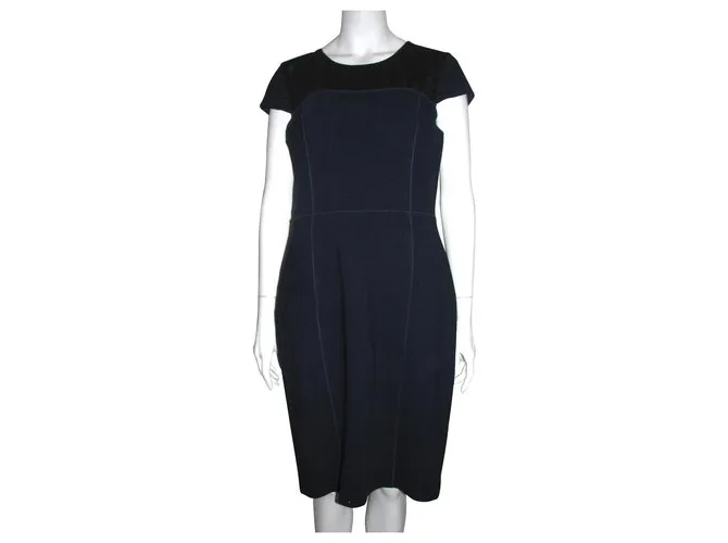 Vera Wang (linea principal) vestido negro y azul 