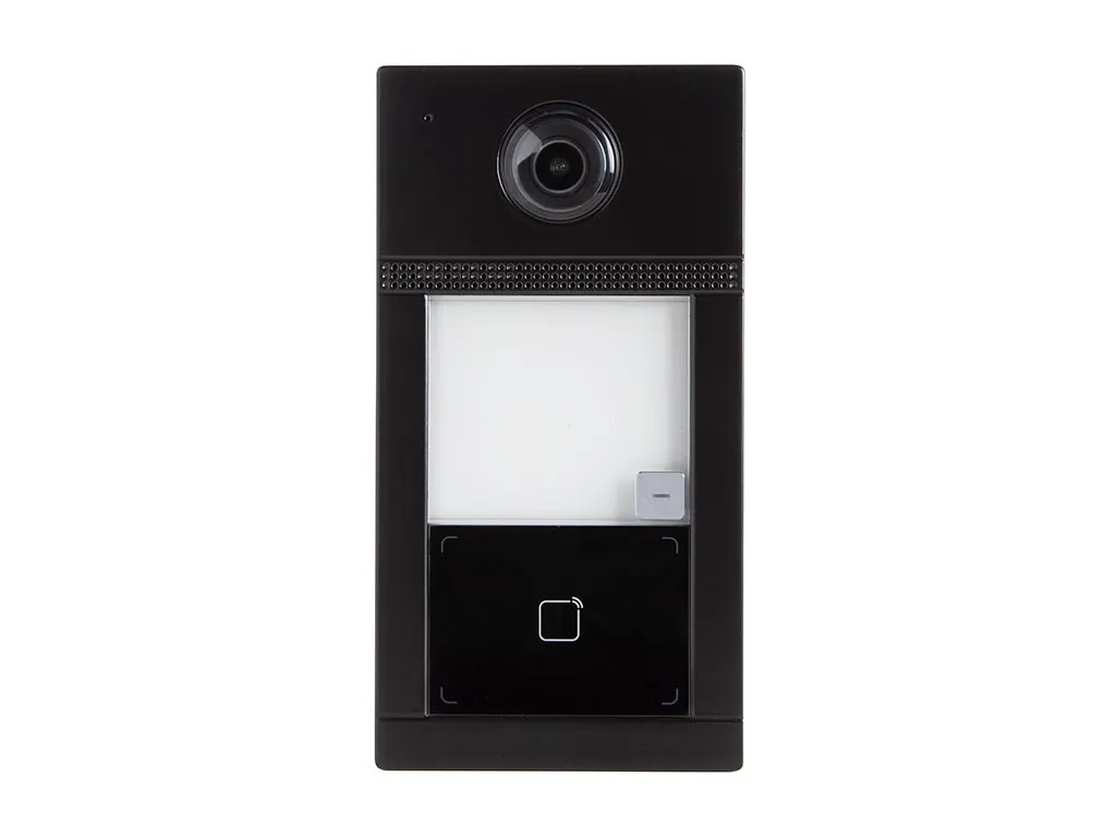 Video intercom doorbell, IP65, 2 MP camera, IR night vision, PoE power supply, compatible Guarding Vision app, metal housing, bl